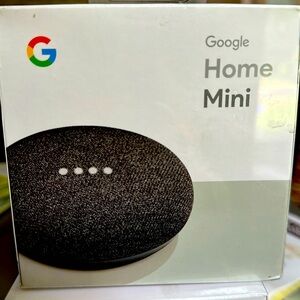 Google Home Mini Smart Speaker w/ Google Asst -Charcoal (GA00216-US). Unopened.